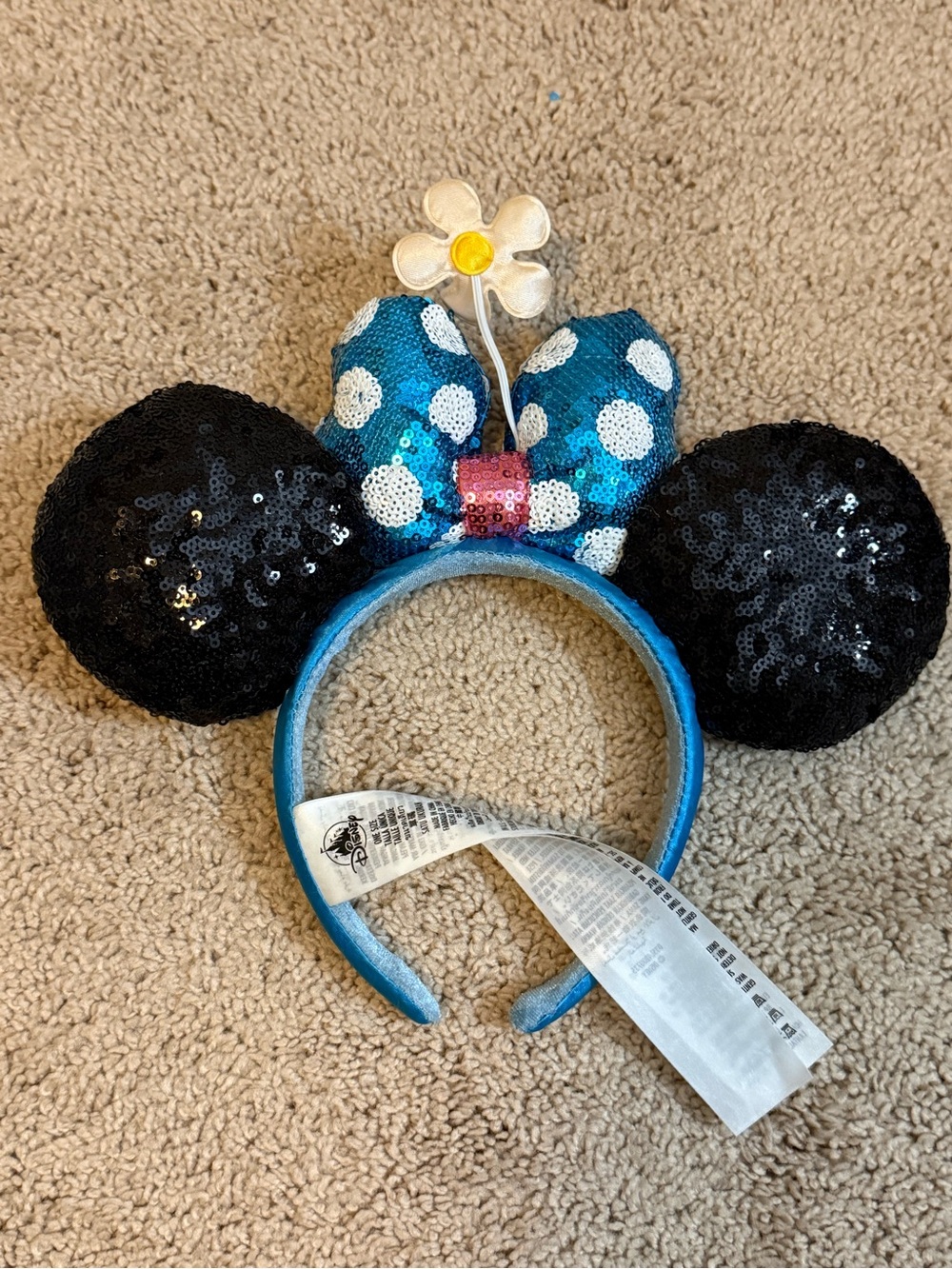 Disney Minnie Headband with Blue Polka Dot Bow - Picture 2 of 2